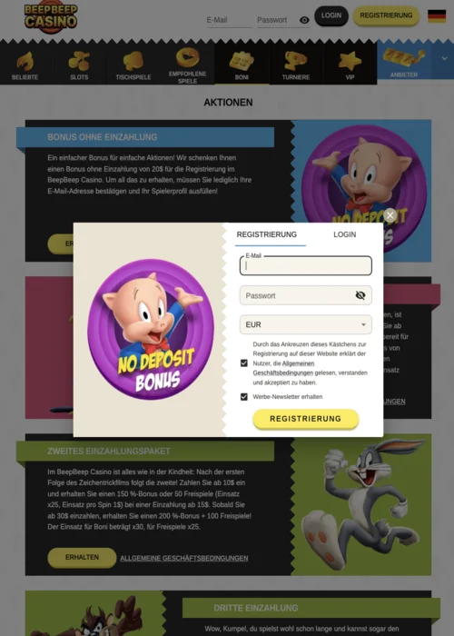Welcome package Beep Beep Casino